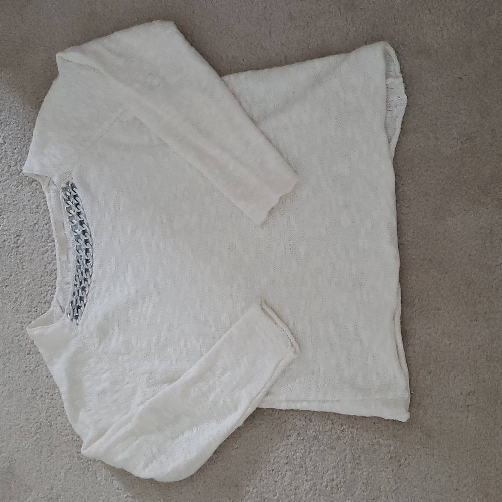 MAJE off White Knit Top Chain long sleeves S M